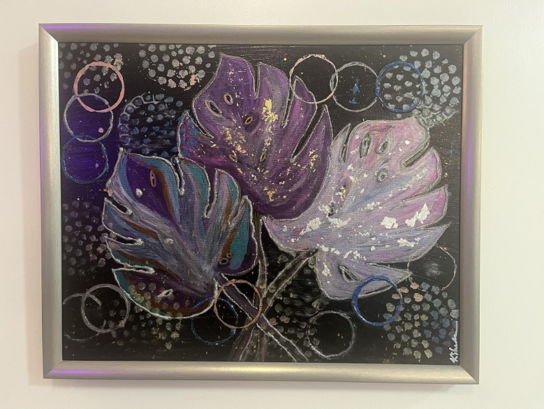 Colorful mixed media art